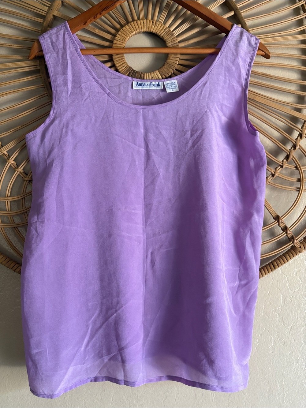 Anna And Frank Lavender Sleeveless Camisole Silk Top